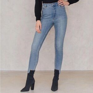 ASOS Cheap Monday Donna Skinny Jeans Dollar Blue  High Rise Waist Denim Size 25